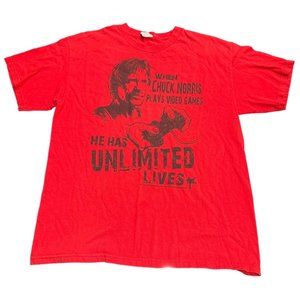2008 CHUCK‎ NORRIS RED T SHIRT LARGE | Y1